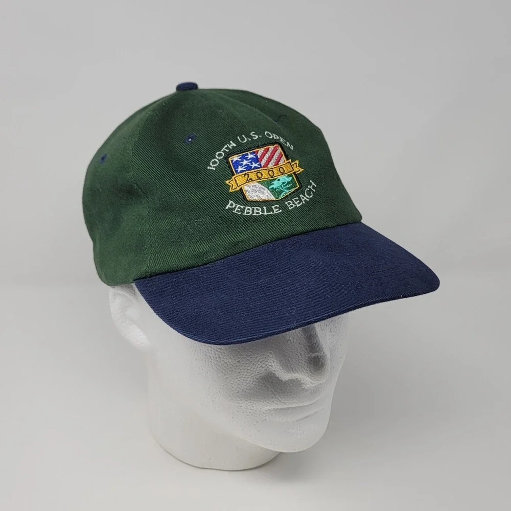 100th U.S. Open Pebble Beach Strapback Hat Cap Mens One Size Green Blue 2000 Y2K